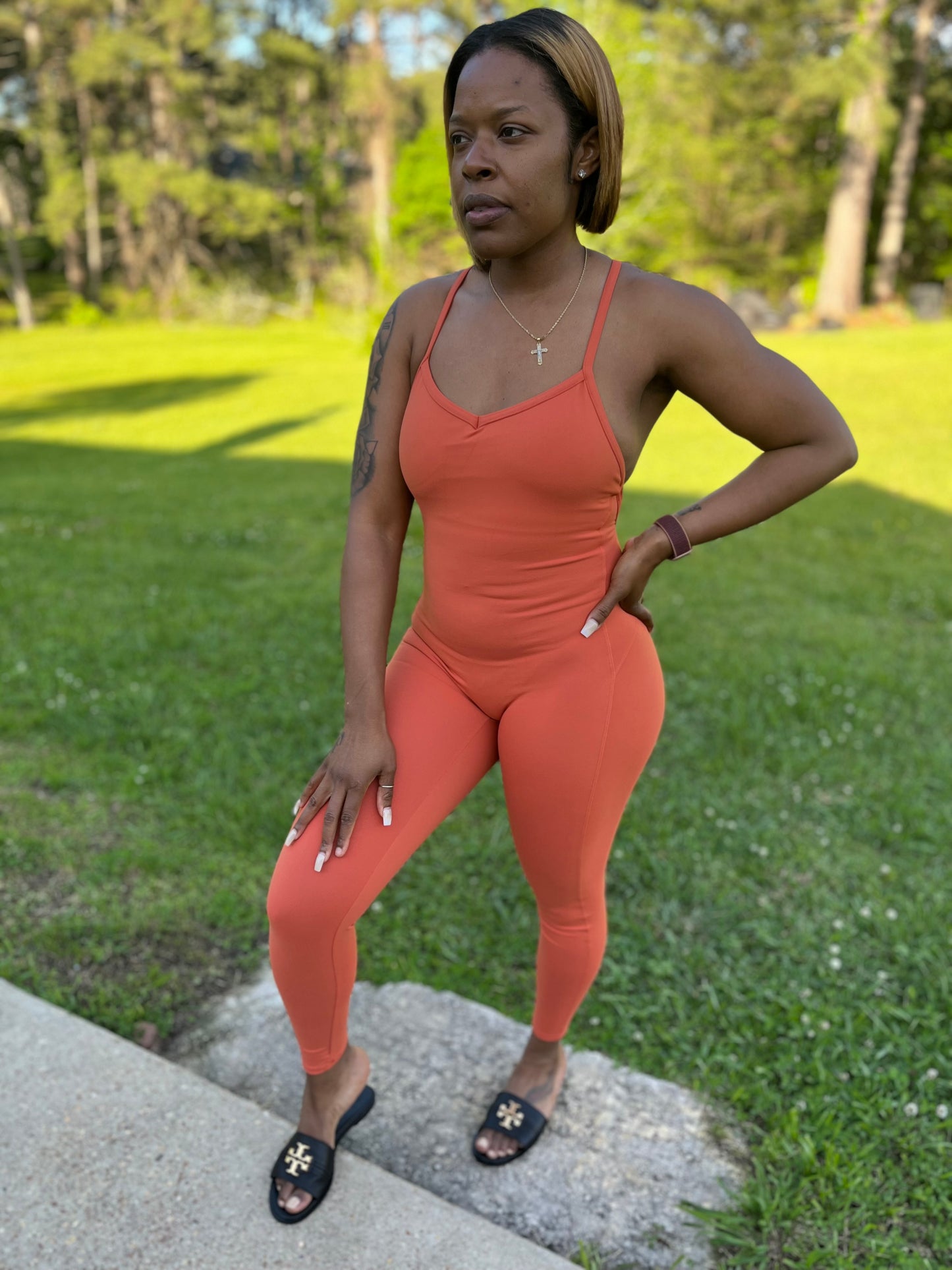 Criss Cross Backless Jumpsuit