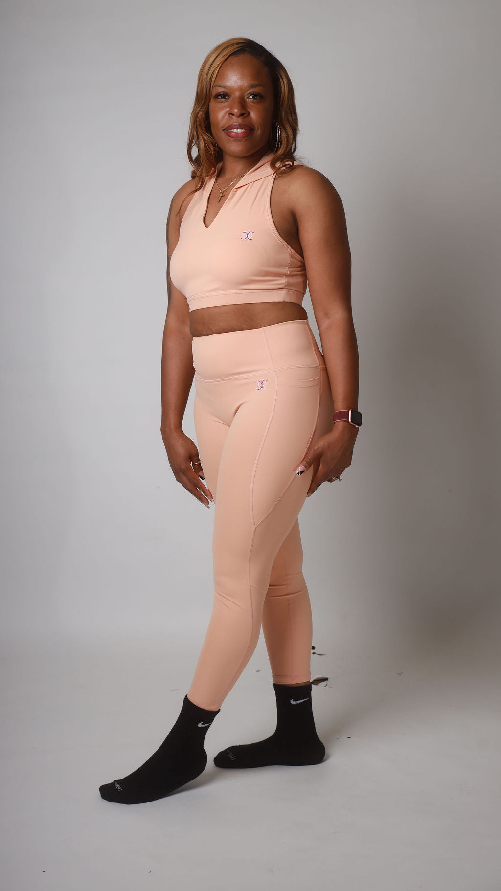 Hollow Back Hoodie Set